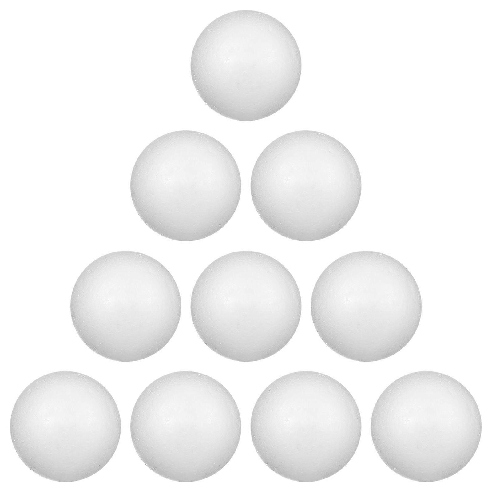10pcs 6cm Christmas Decoration Modelling Craft Solid Polystyrene Balls Round Spheres (White)