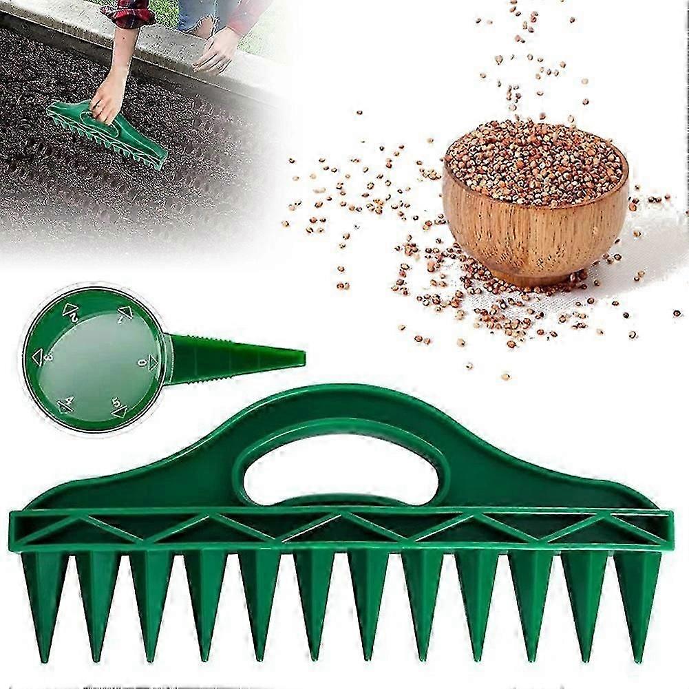 12 Holes Seed-in Soil Digger Planter Garden Seed Spacer with Adjustable Seed Dispenser for Planting Seed and Bulbs Soil Digger Planter