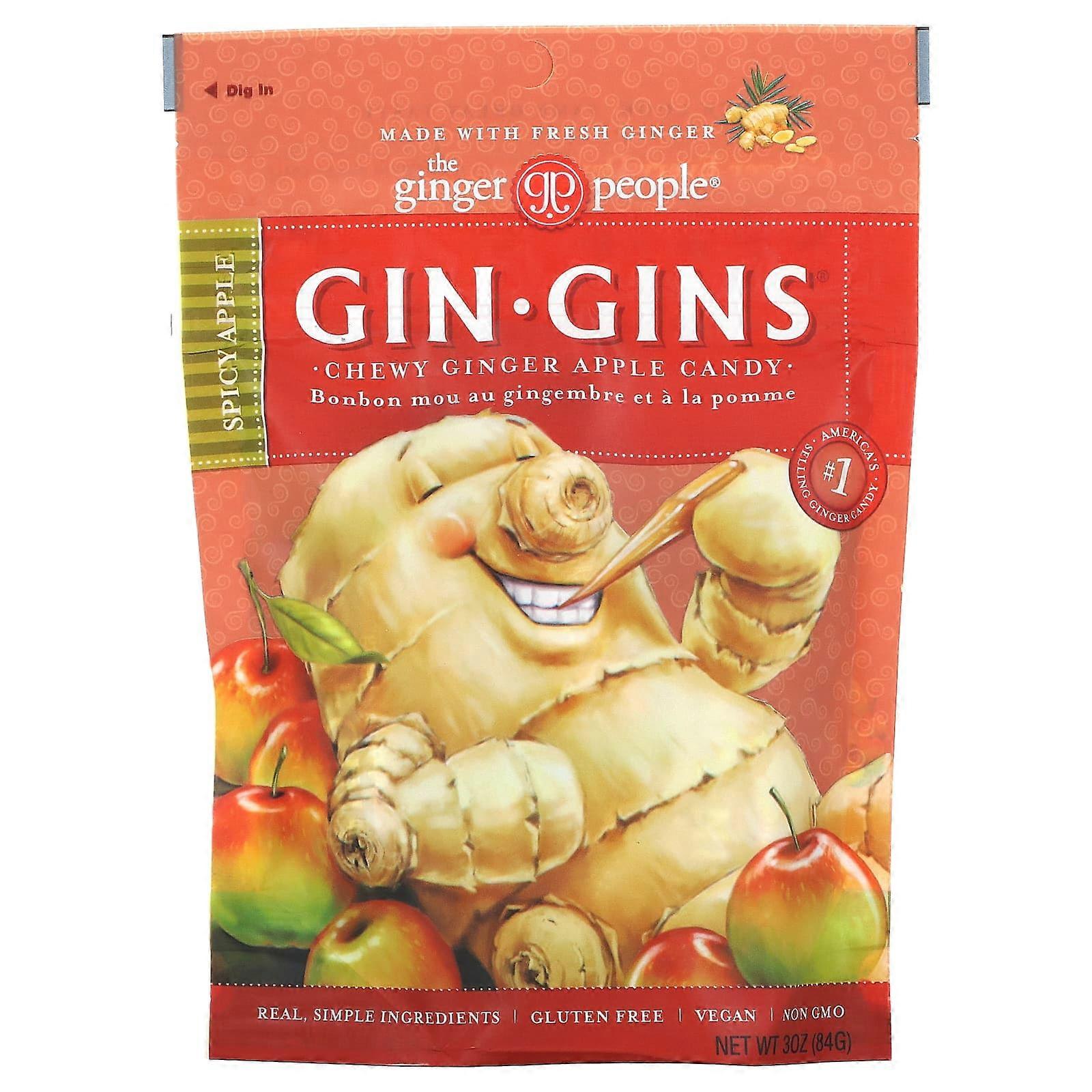 GinÃÂÃÂÃÂÃÂ¬ÃÂÃÂ¢ÃÂÃÂÃÂÃÂGins, Chewy Ginger Apple Candy, Spicy Apple, 3 oz (84 g)