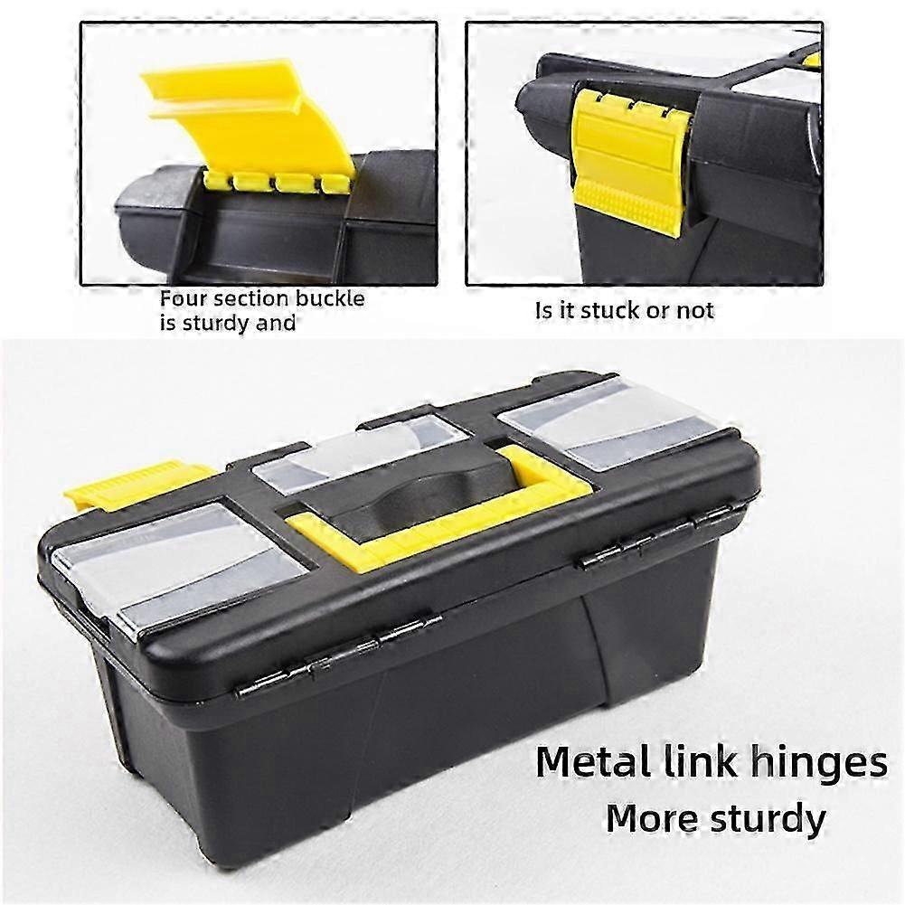 Plastic Tool Storage Box 10" with Removable Tray &Compartment Organiser Lockable