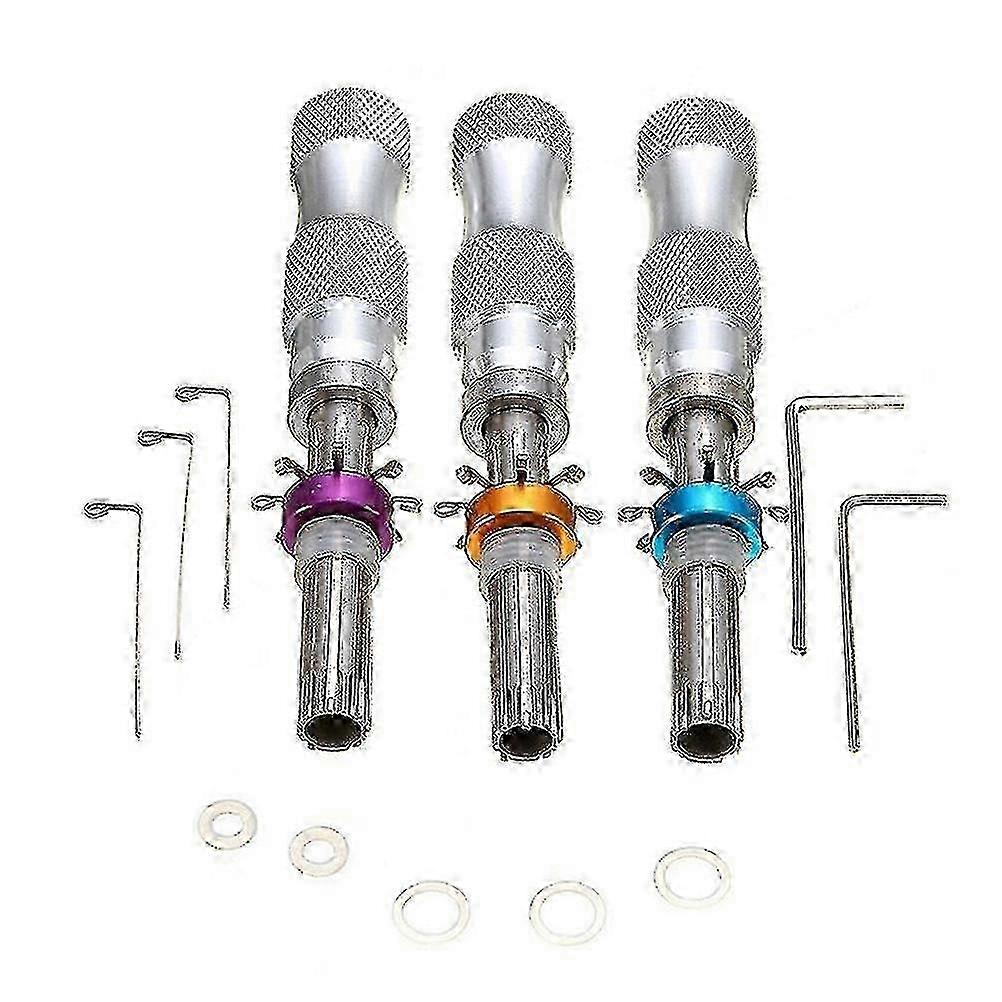 3pcs Locksmith Tools 7 Pin Advanced Lengthened Tubular Lock Pick Set For Padlock Tool Cross Pick Tubular Pick (random Color)-FCY Edition 1105