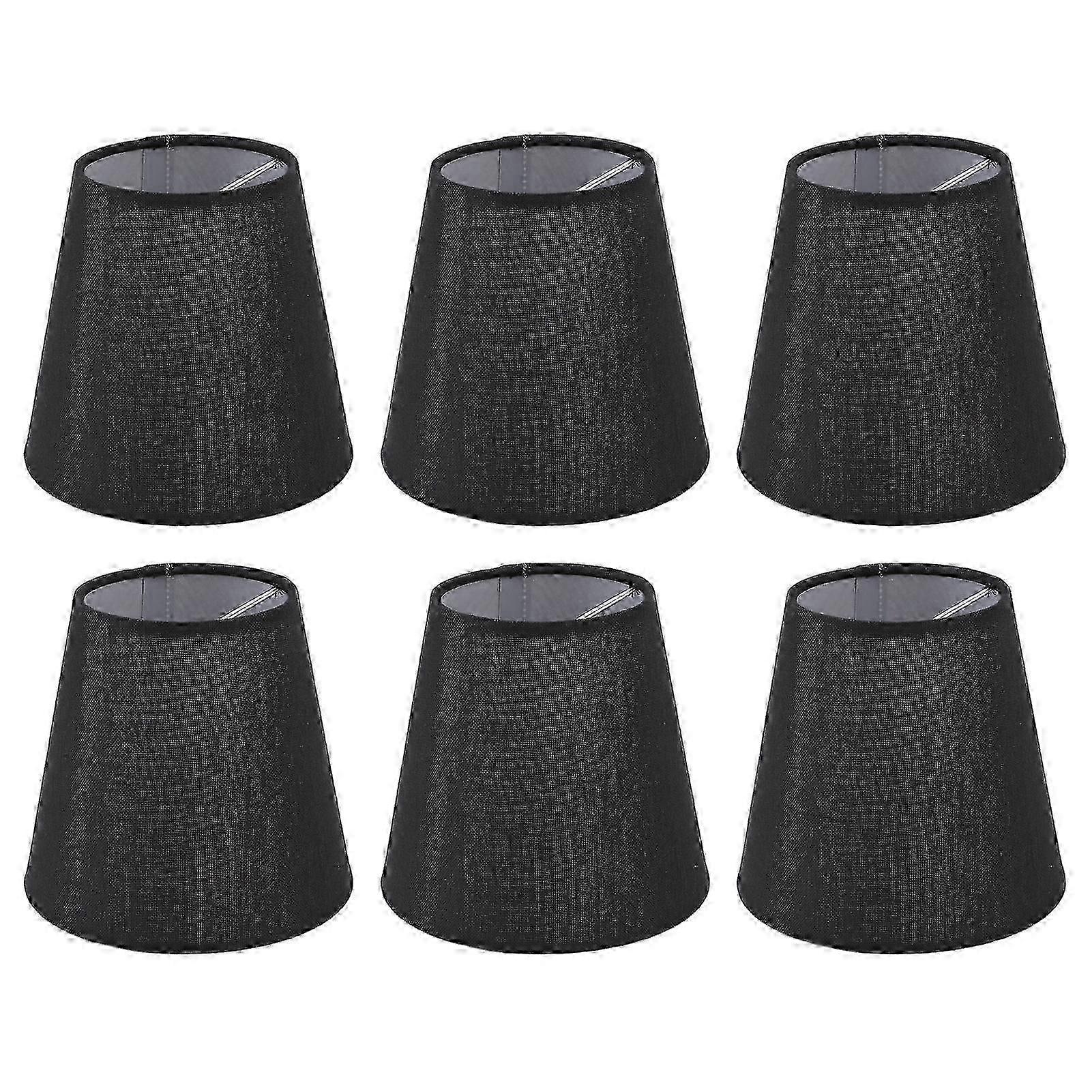 Lampshade Set of 6 Modern Simple Style Home Decor for Small E14 Bulbs Black