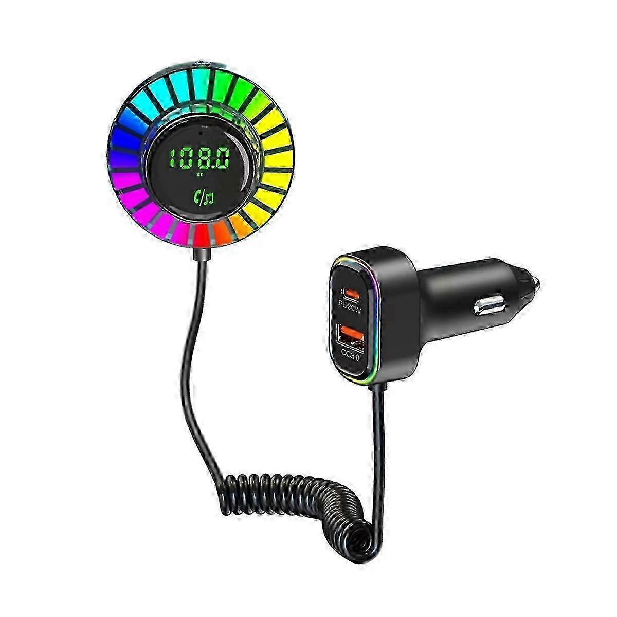 Bluetooth 5.3 FM Transmitter Car Adapter with PD30W & QC3.0 for Fast Charging - Air Vent Installation Compatible (Best Seller)