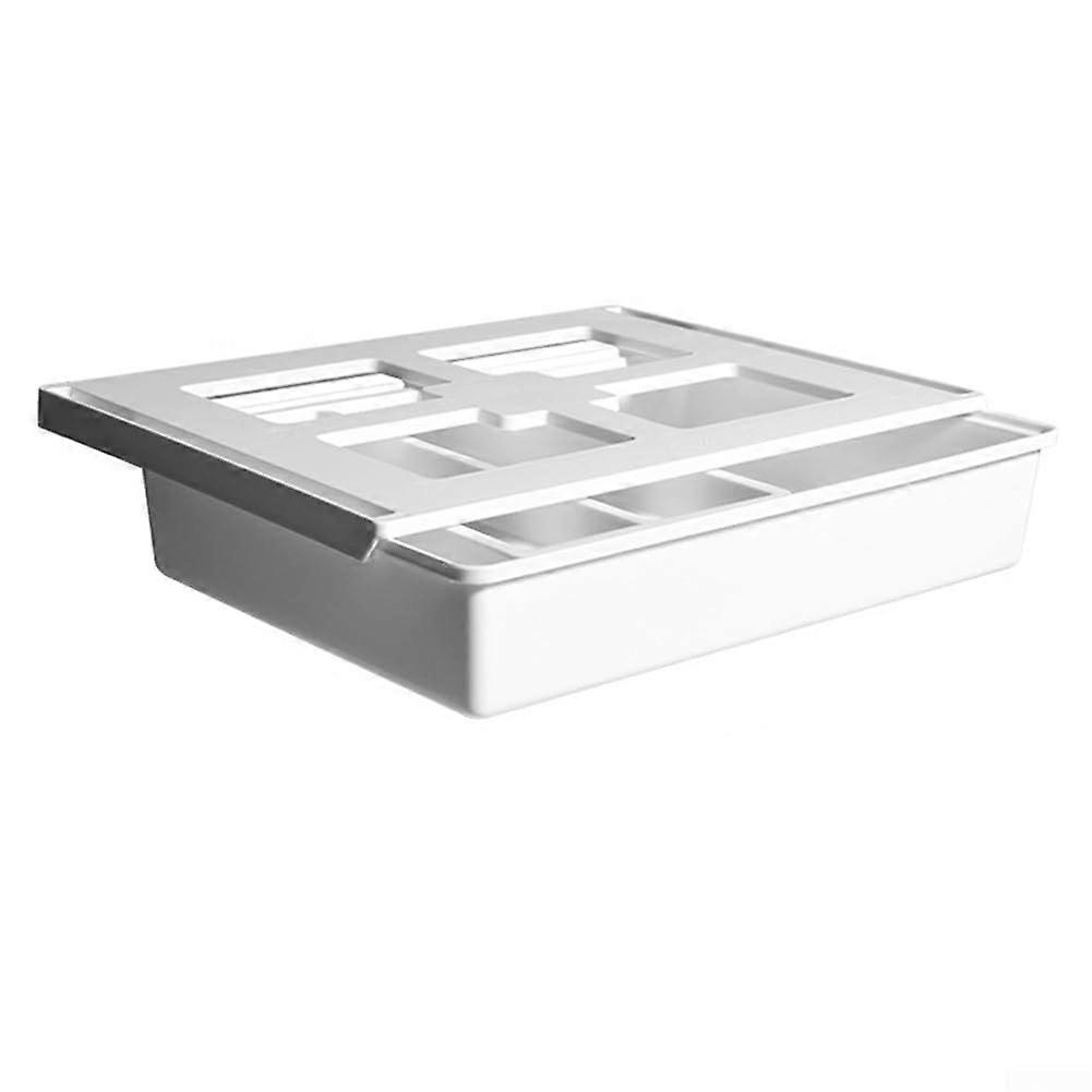 UnderDesk Drawer Storage Box White Large, PunchInstallation, Invisible Compartment Organizer For Home & Office