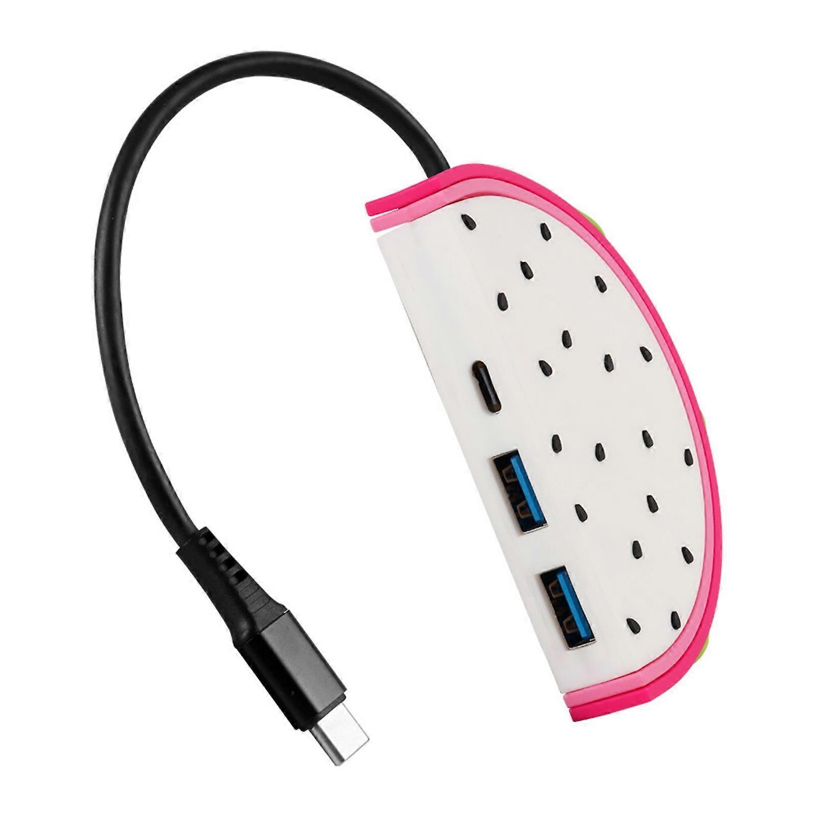 USB C Extension Adapter With 2x USB3.0+Type C Adapter For Efficient Device Charging Tablets Laptop Mobile Phones Multicolor