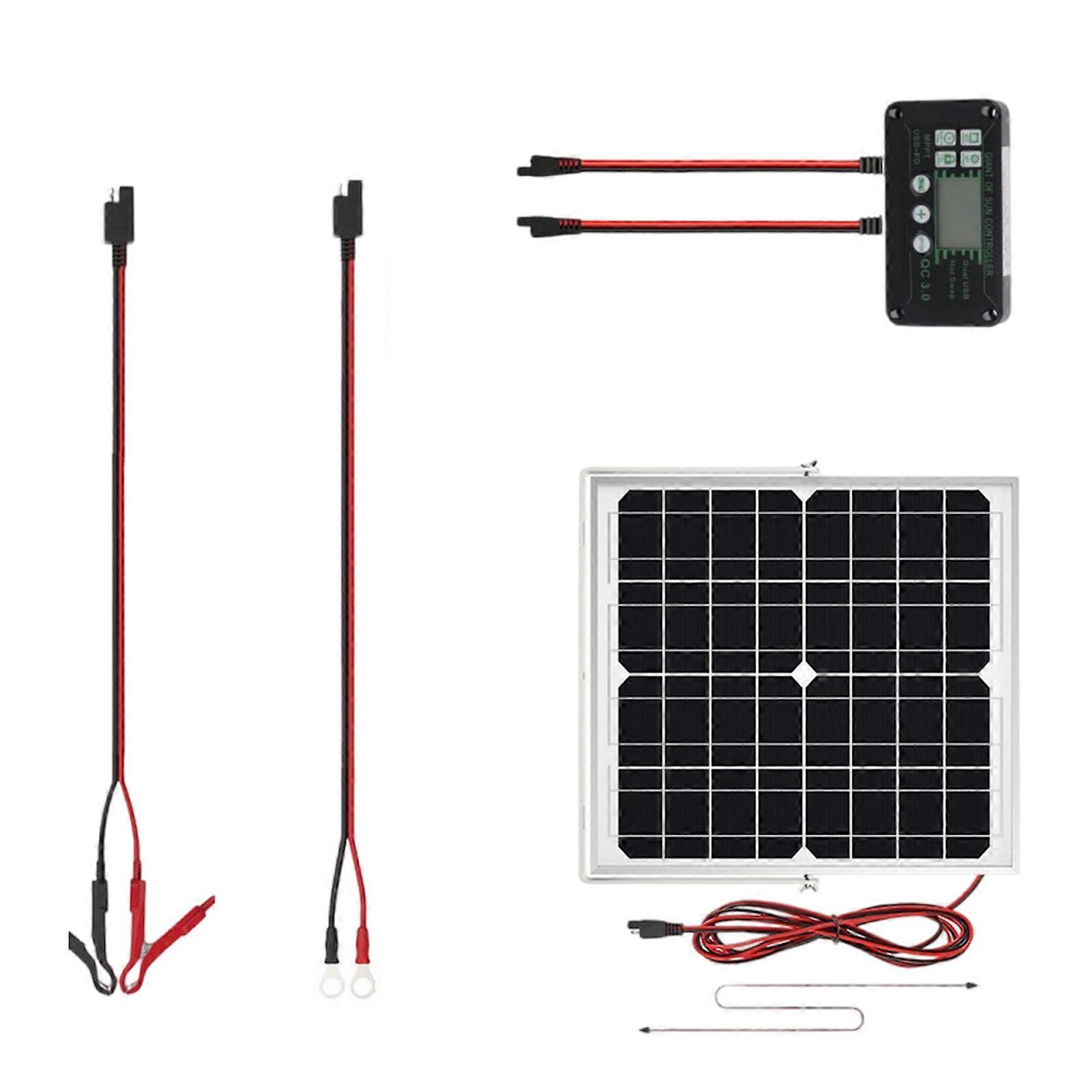 40W Monocrystalline Solar plate Kits Battery Unfettered Direct Drive Solar plate with Controller Emergencies Power Multicolor
