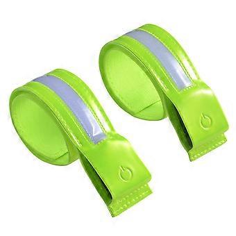 USB Rechargeable Reflective Armband with 360 LED Lights High Visibility LED Safety Bands for Night Running Cycling Safety  Pink
