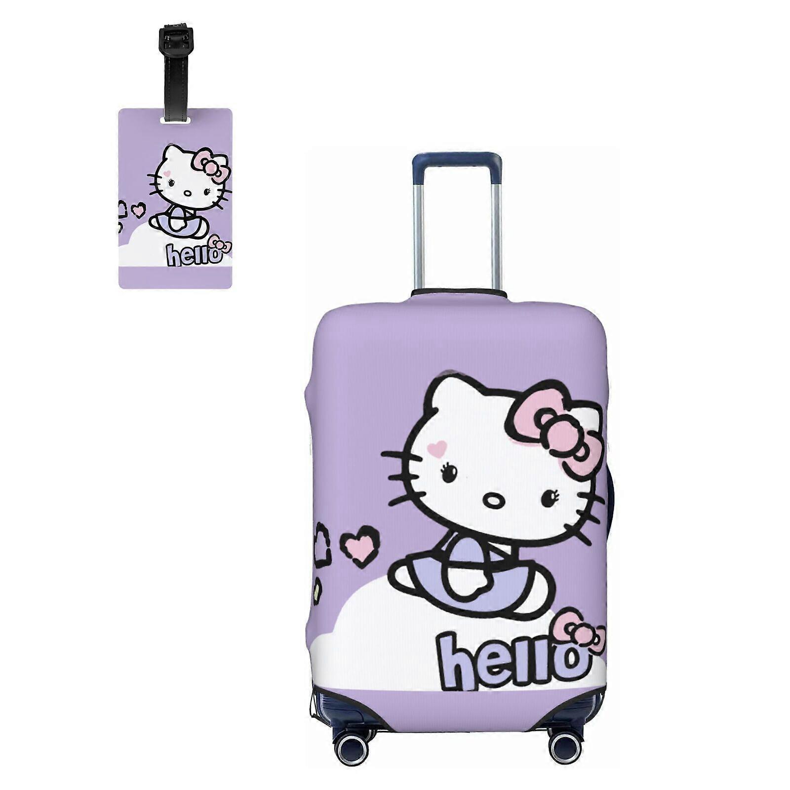 Hello Kitty Travel Suitcase Cover, Washable Elastic Luggage Protector for 22"-24" Suitcase with Concealed Zipper, compatible with standard carry-on
