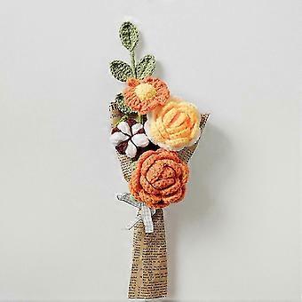 Children's toys Handmades Knitted Flowers Knitted Flowers Accompanying Gifts Woolen Flowers Hand Bouquet Valentine's Day Crochet Flowers 25-