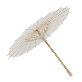 Kids Paper Parasol Bamboo and Paper Chinese Style Elegant White DIY Paper Umbrellas for Decoration 2