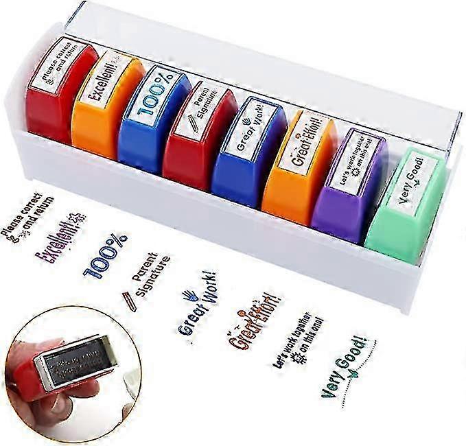 Colorful Self-Inking Teacher Stamps for Grading and Classroom Use