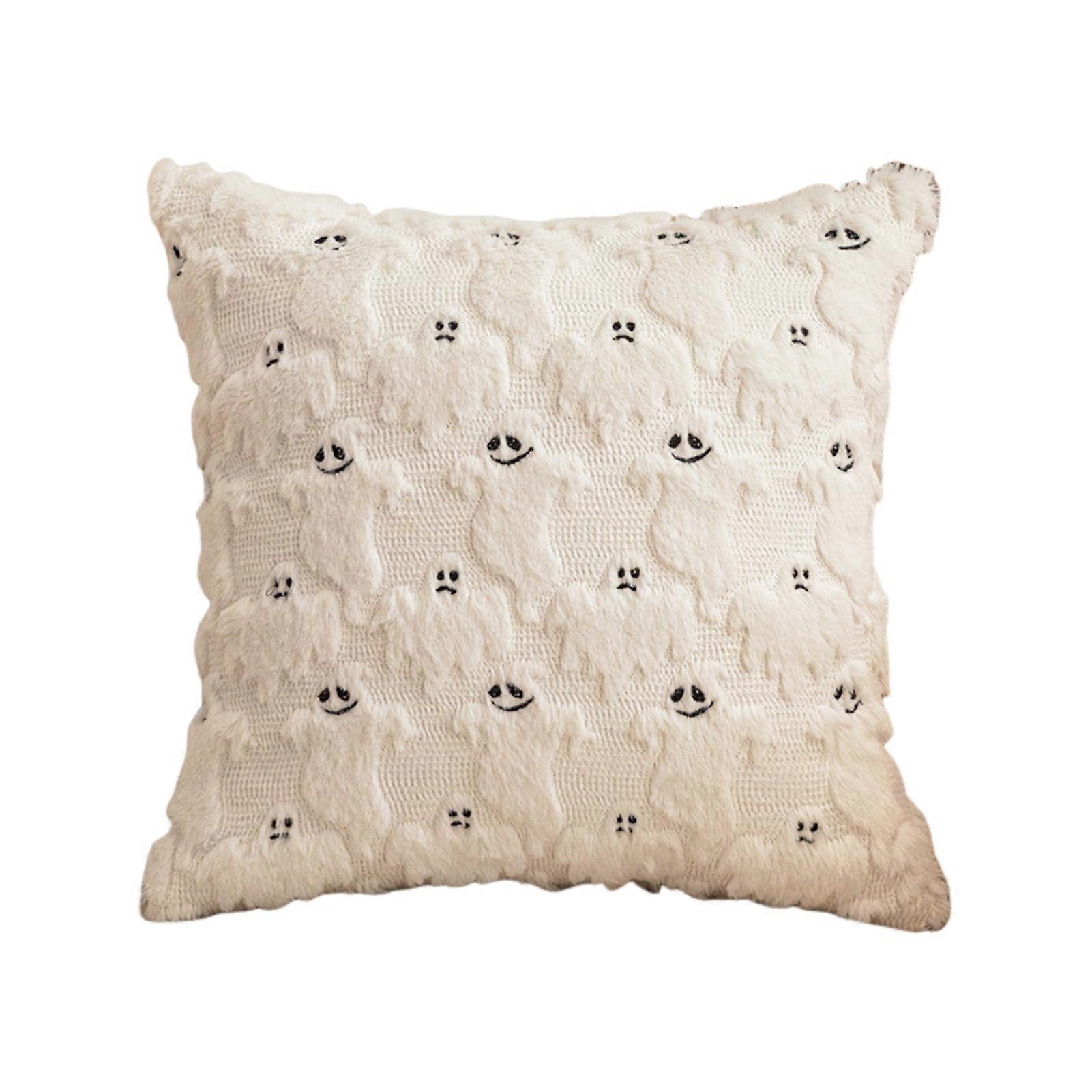 Decorative Pillow Case Ghost Pumpkin Cat Pattern Pillow Cover Removable Easy to Clean Washable Throw