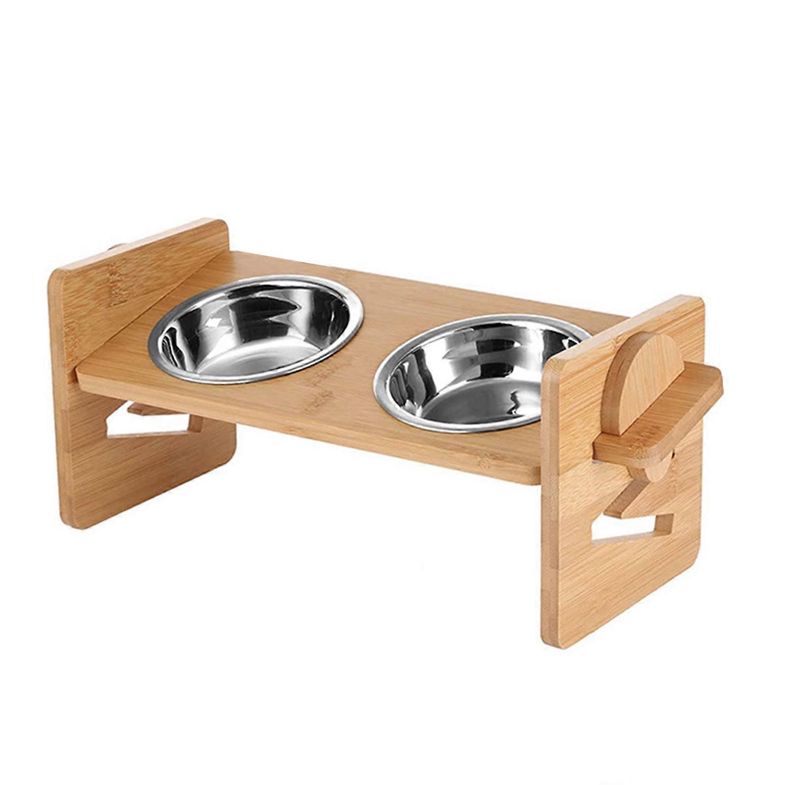 Hundenapf, erhöhter Katzennapf, 2-in-1-Futterautomat mit Wassernapf, rutschfester Boden, Doppelnapf, mehrfarbig