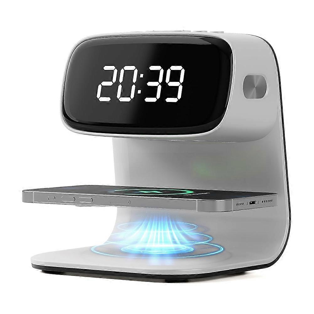 Digital Alarm Clock with Wireless Fast Charging Station 15W Touch Smart Lamp for Bedside,3 Colors Nightlight Night Lamp