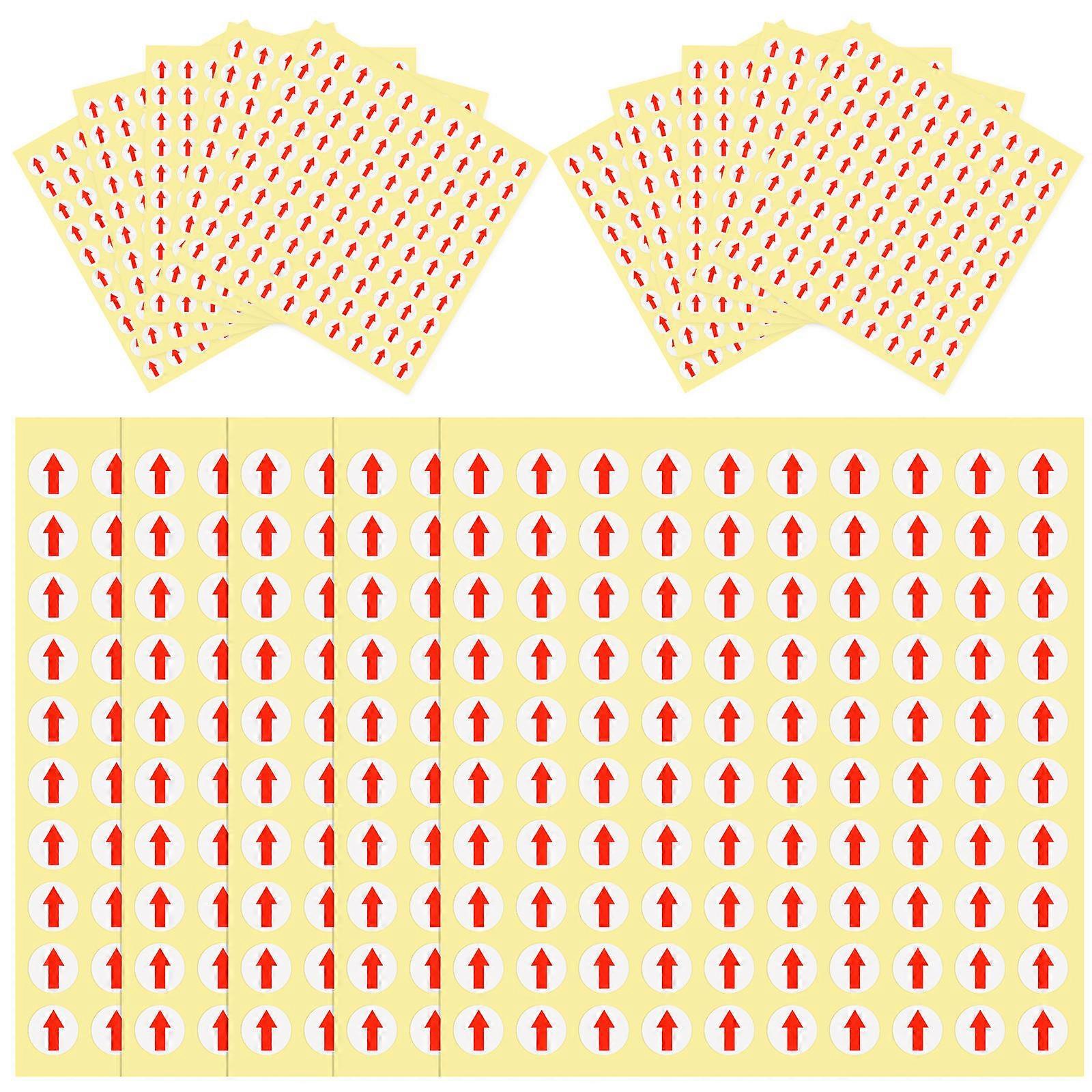 6400PCS 10mm Self Adhesive Sticky Red Arrow Labels Removable Small Circle Dot Stickers Product Inspection Defect Indicator Tapes