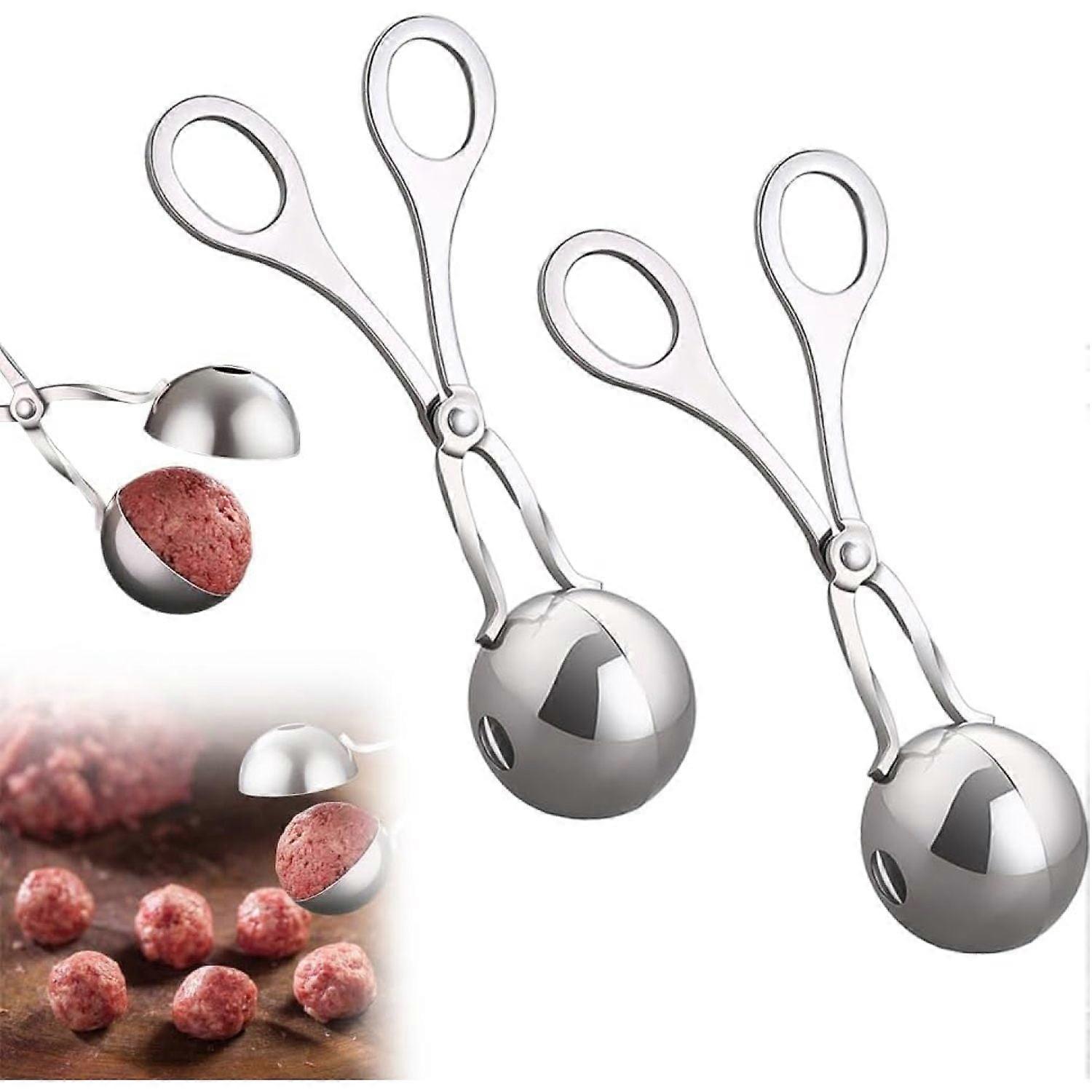 Upgraded Stainless Steel Meatball Maker, 2024 New Non-Stick Tool with Anti-Slip Handle, Small - Compatible with cake pop, ice tongs, cookie scoop