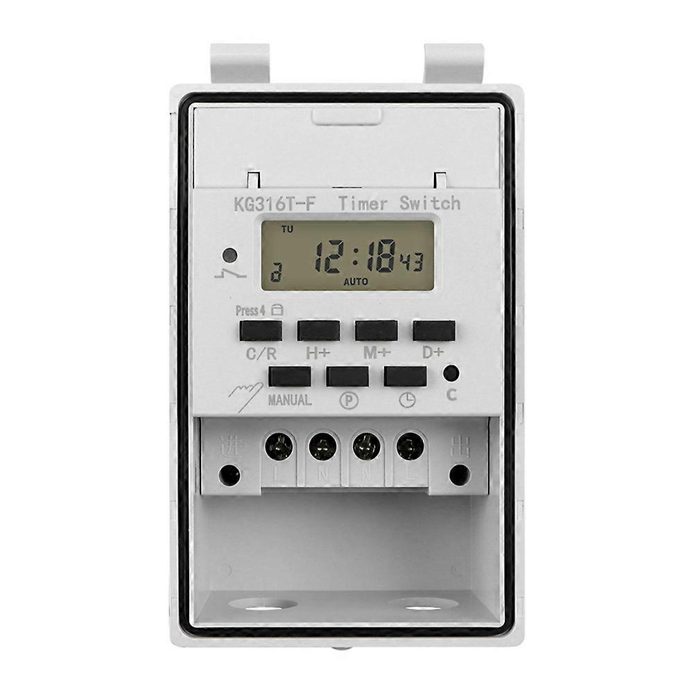 Automatic Digital Timer Switch Relay Programmable Timer Controllor with Outdoor Waterproof Box 220V