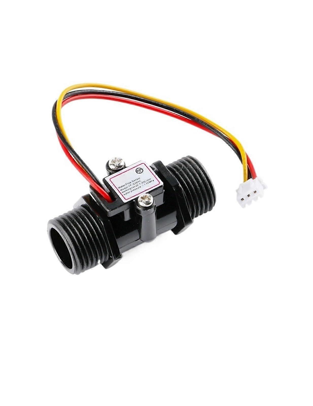 Water Flow Sensor Meter with 4 Points Connector Transparent or Black for Pipeline Monitoring