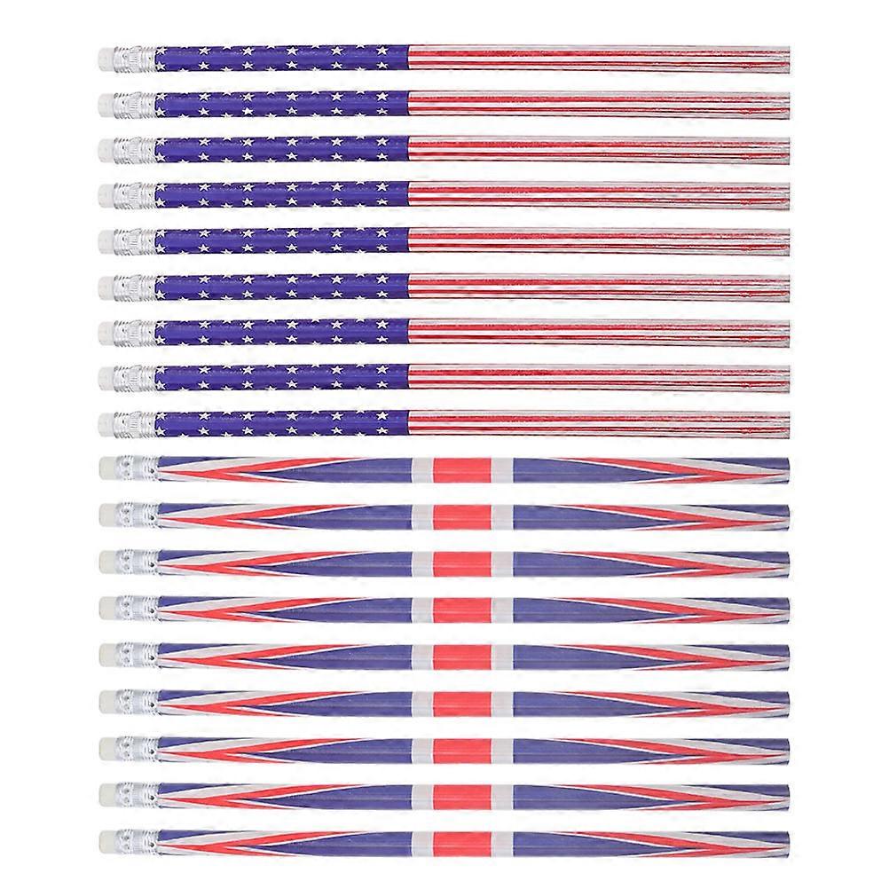 American Flag Pencil Set for School Office Use 24Pcs Assorted Colors