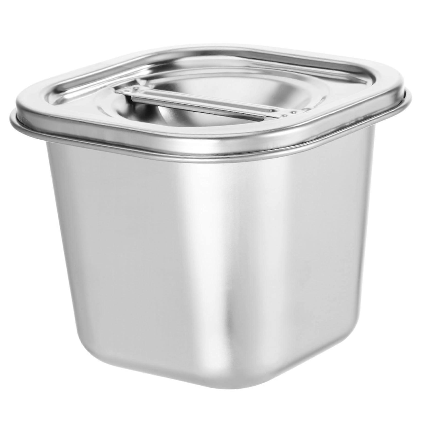 Stainless Steel Square Spice Container with EasyOpen Lid, Stackable Large Capacity Kitchen Holder