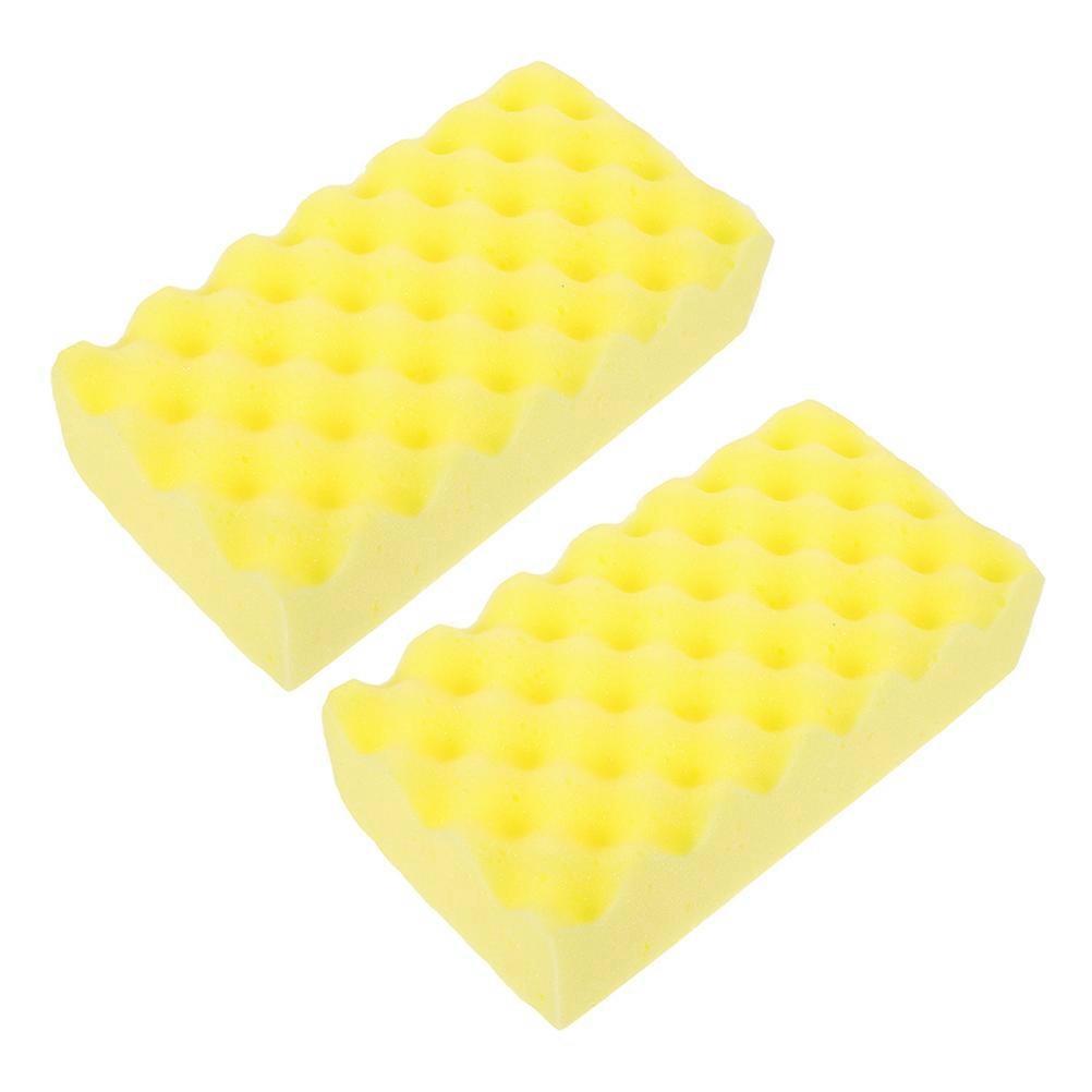 Wash Sponge Car Scrub Sponge for Durable Cleaning 2Pcs Multi-Purpose Yellow