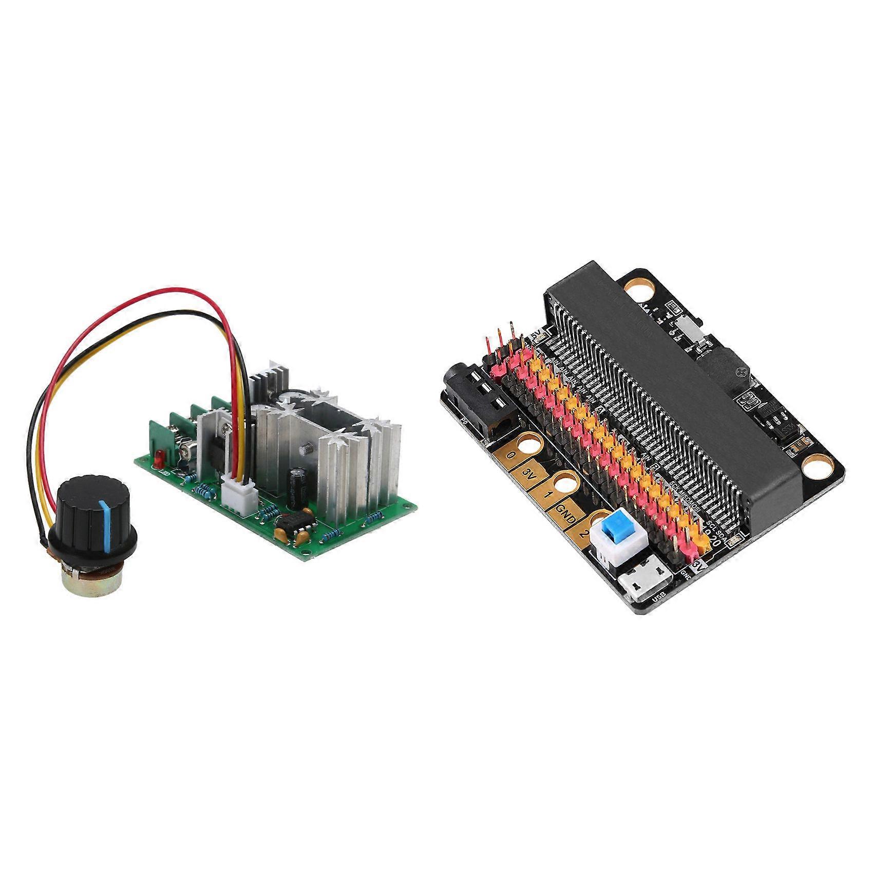 20A PWM DC Motor Speed Controller 12V 24V 36V 48V with Micro-Bit Expansion Board IOBIT V2.0 Breakout Adapter Shield
