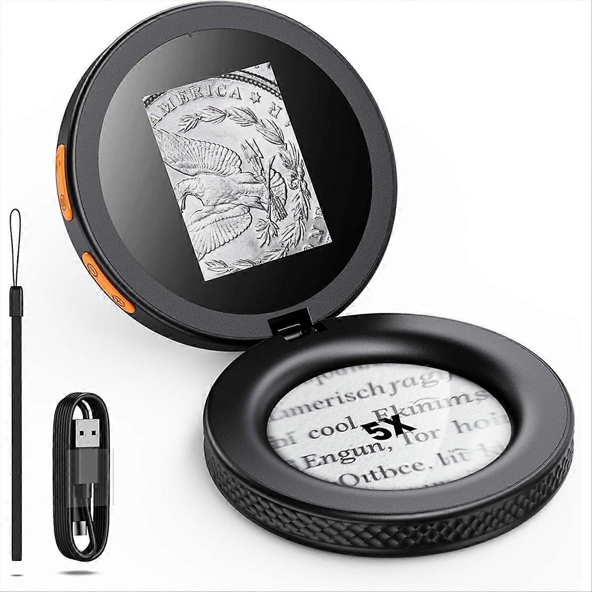 Magnifying Glass with Light,Autofocus Mini Coin Microscope
