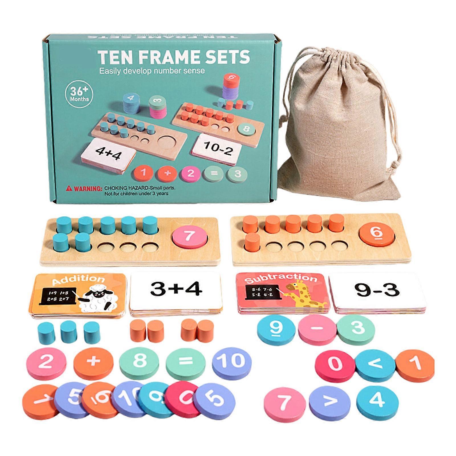 Interactive Wooden Counting Tool For Kids To Develop Basic Math Skills Through Hands On Practice Multicolor