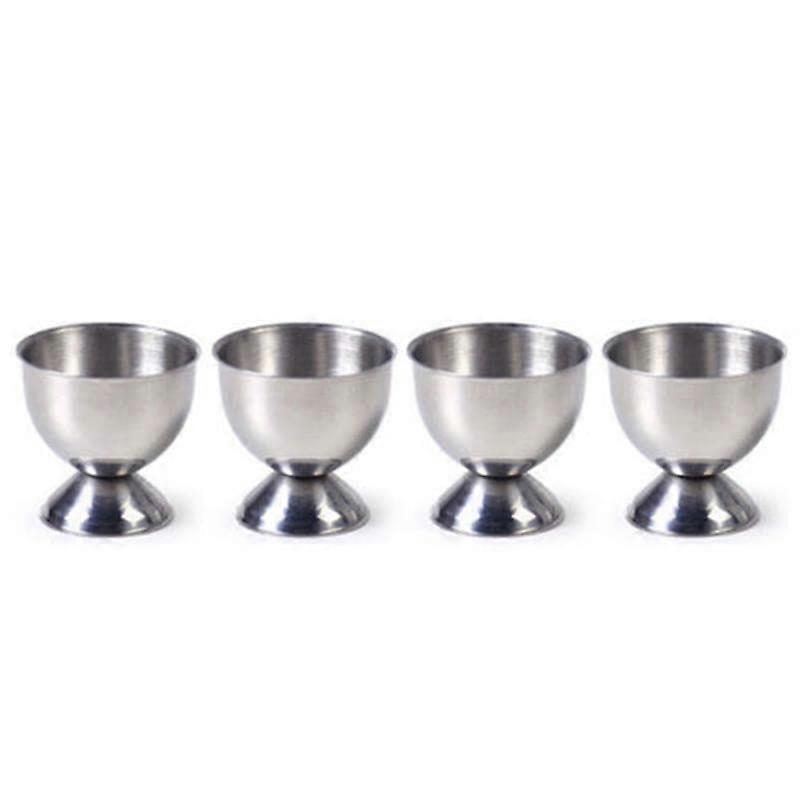 Stainless Steel Egg Cups Set of 4 Soft Boiled Egg Holder Durable Stand for Breakfast
