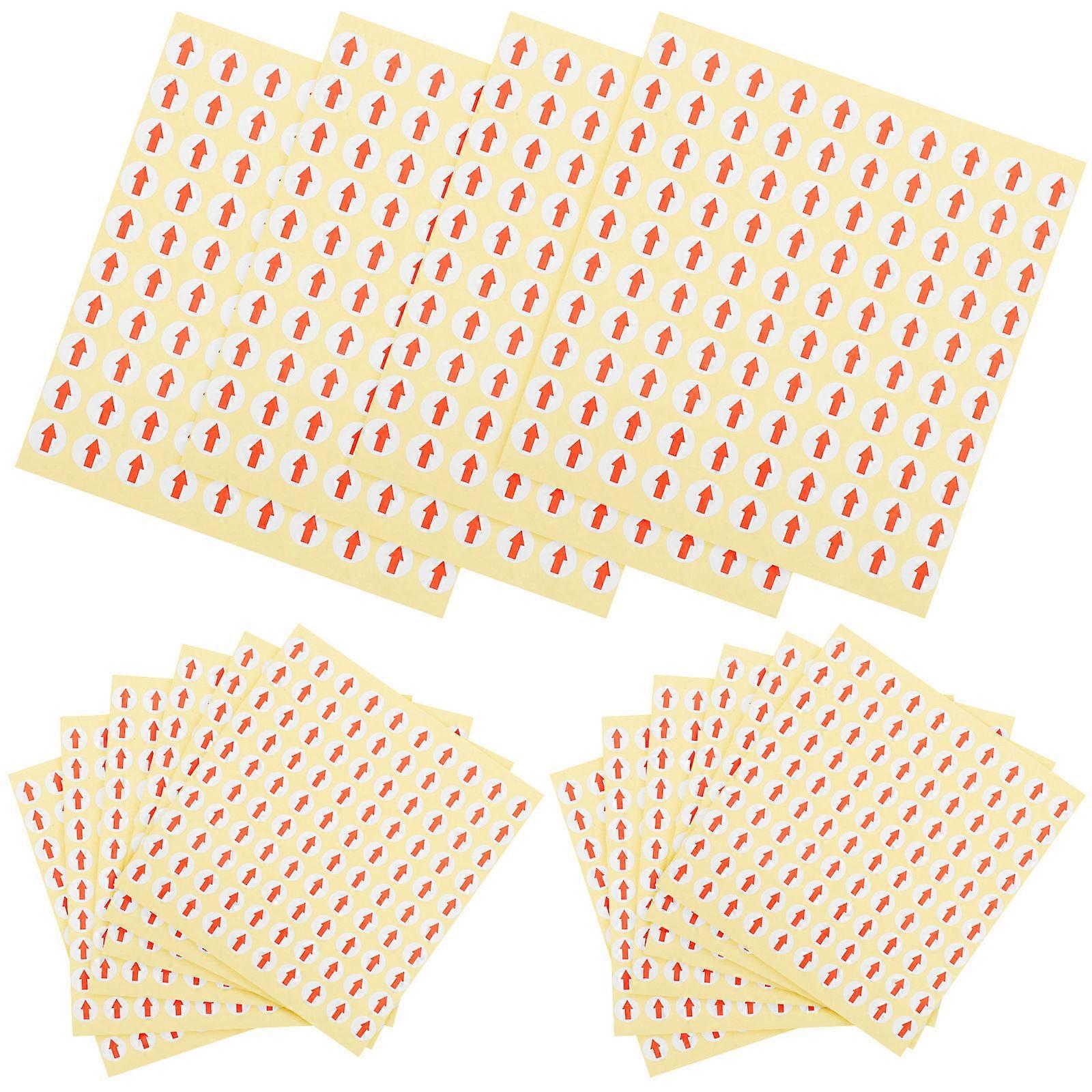 3200PCS 10mm Self Adhesive Red Arrow Labels Removable Small Circle Dot Stickers for Product Inspection Defect Indicator Tape White and Red