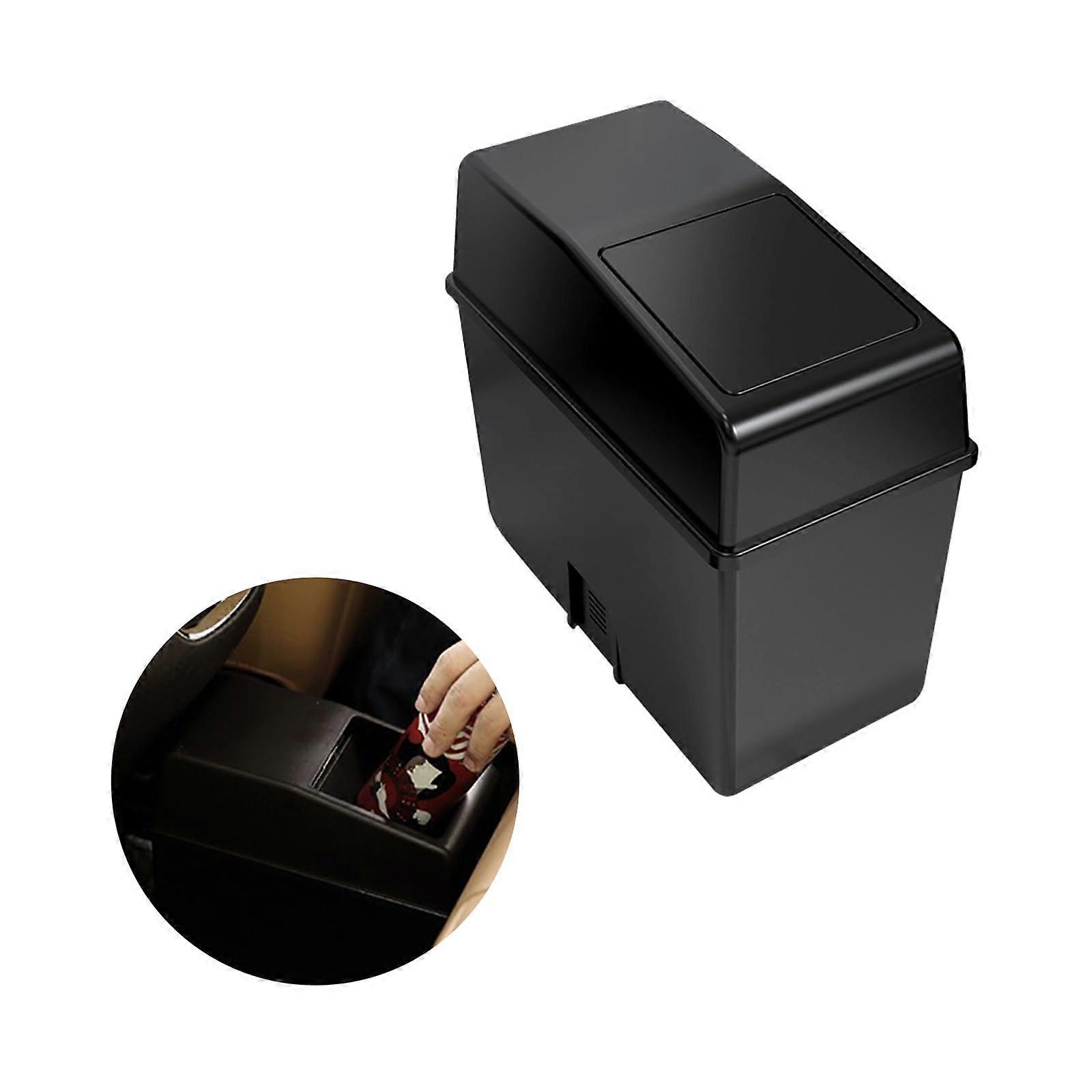 Black Car Trash Can with OdorSealing Lid, Universal Fit Durable Bin for Cars, SUVs and Office