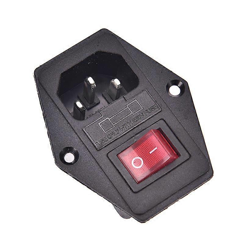 NEW 3 Pin AC Inlet Male Plug Power Socket With Fuse Switch 10A 250V