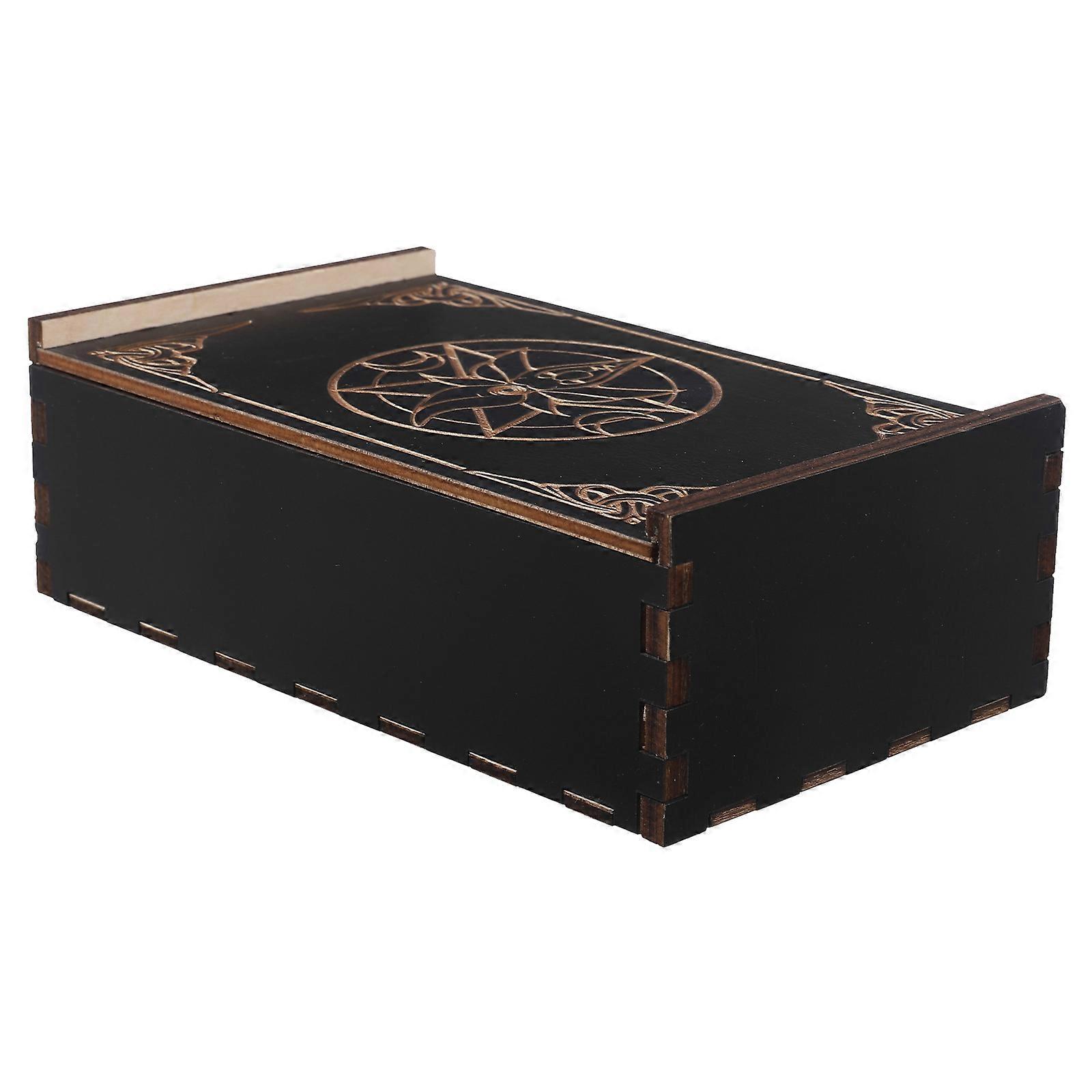 Wooden Tarot Card Case with Slide Top for Keepsake and Storage