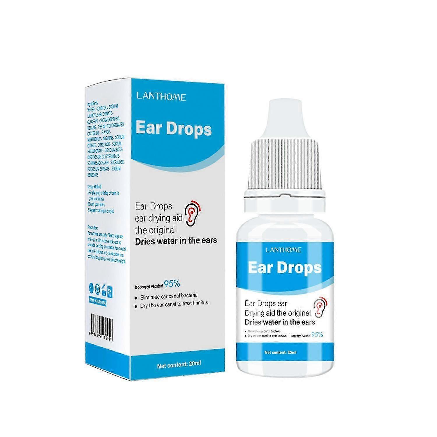 1-3x 20ml Swimmer's Ear Drying Drops Wax Softener Cleaner Oil Ear-Water Drying Aid