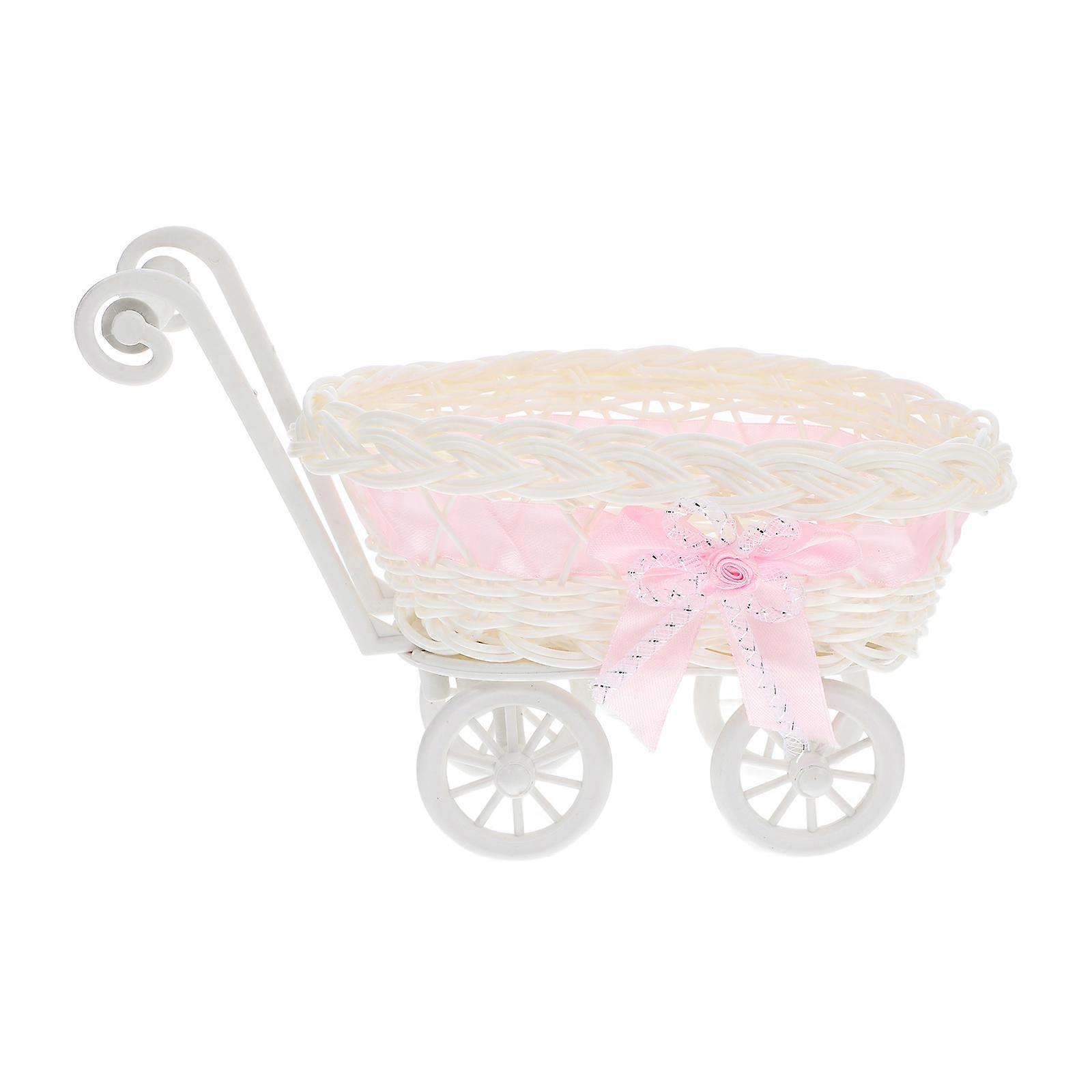 Artificial Rattan Baby Carriage Basket for Candy Storage