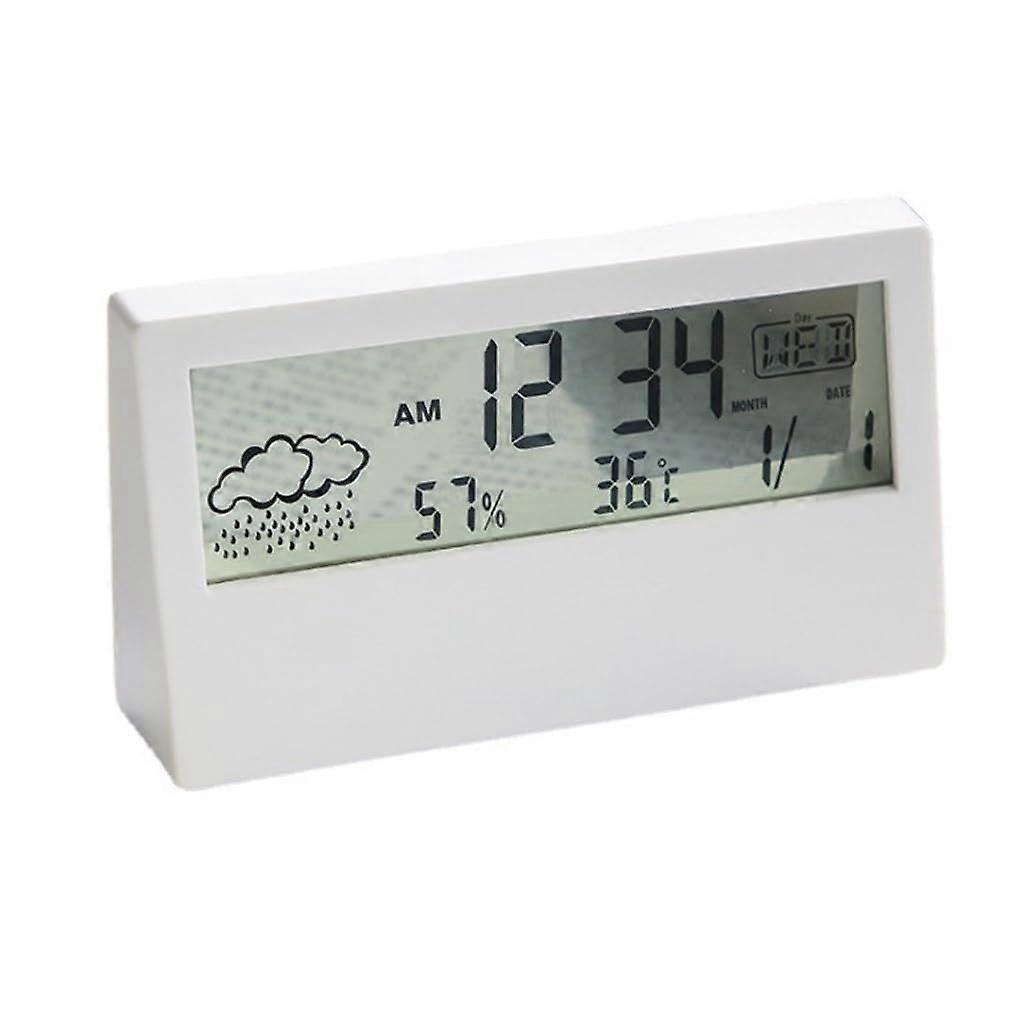 Digital Weather Station Clock with Alarm, Temperature and Humidity Display, Indoor Monitor