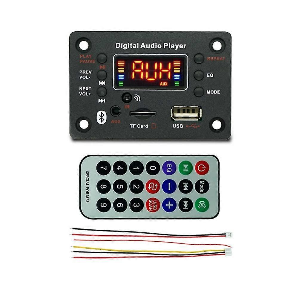 2X40W Amplifier Stereo MP3 Decoder Board 7V25V Input Bluetooth 5.0 FM Radio Module