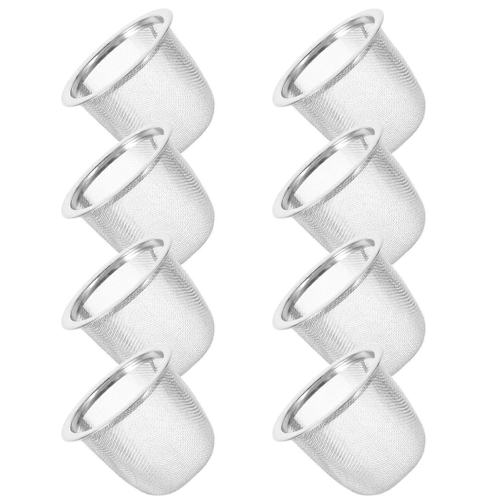 8Pcs Stainless Steel Tea Infuser Set with Fine Mesh Strainer for Loose Leaf Brewing in Teapots