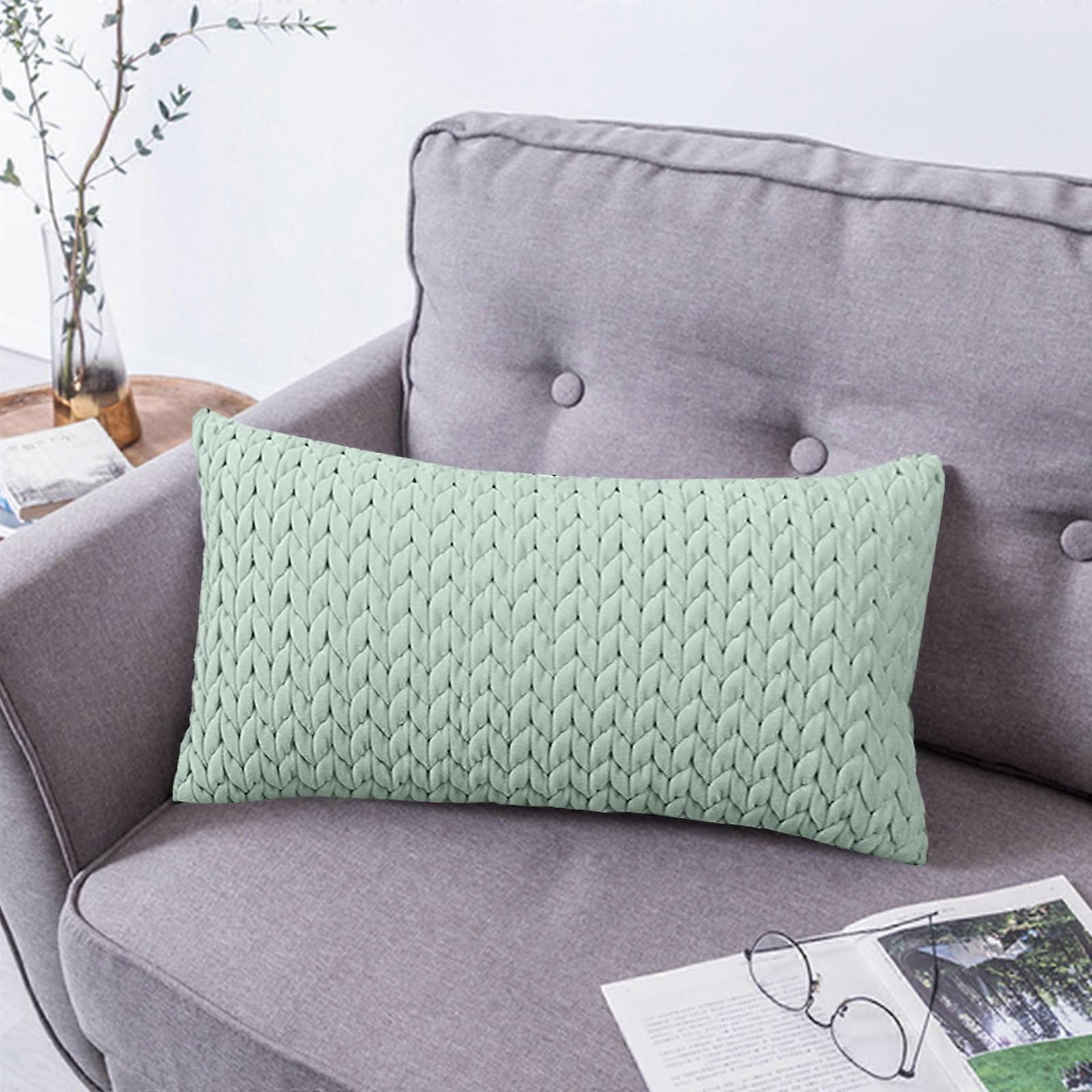 Djunllk Twisted Texture Pillow Covers, Rectangular Solid Color Decorative Textured Pillow Protector for Sofa Bedroom, Holiday Gift (Compatible with