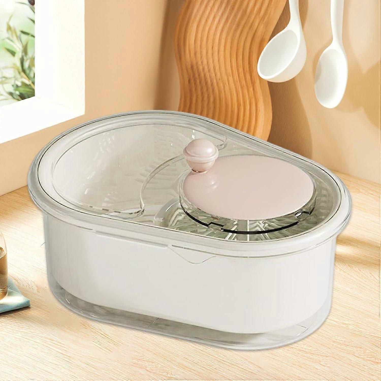 Large Capacity Salad Spinner Vegetable Washer with Double Layer Filter and OneHand Operation