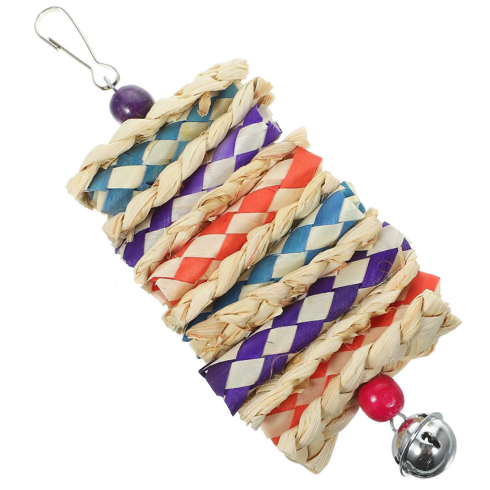 Corn Leaf Bird Chew Toy for Funny Parrot Bite with Hanging Plaything