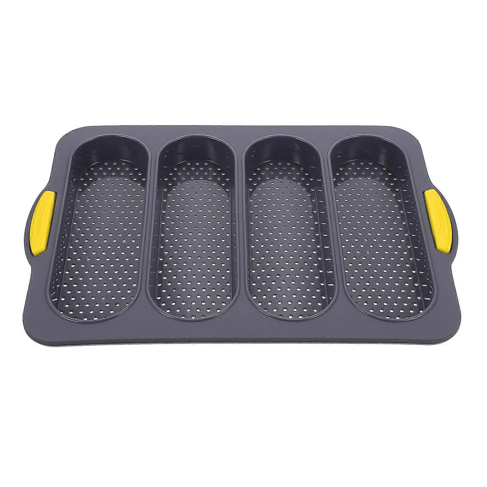 French Bread Mold Loaf Bread Pan for Baking 3Pcs 4 Slot Kitchen Use