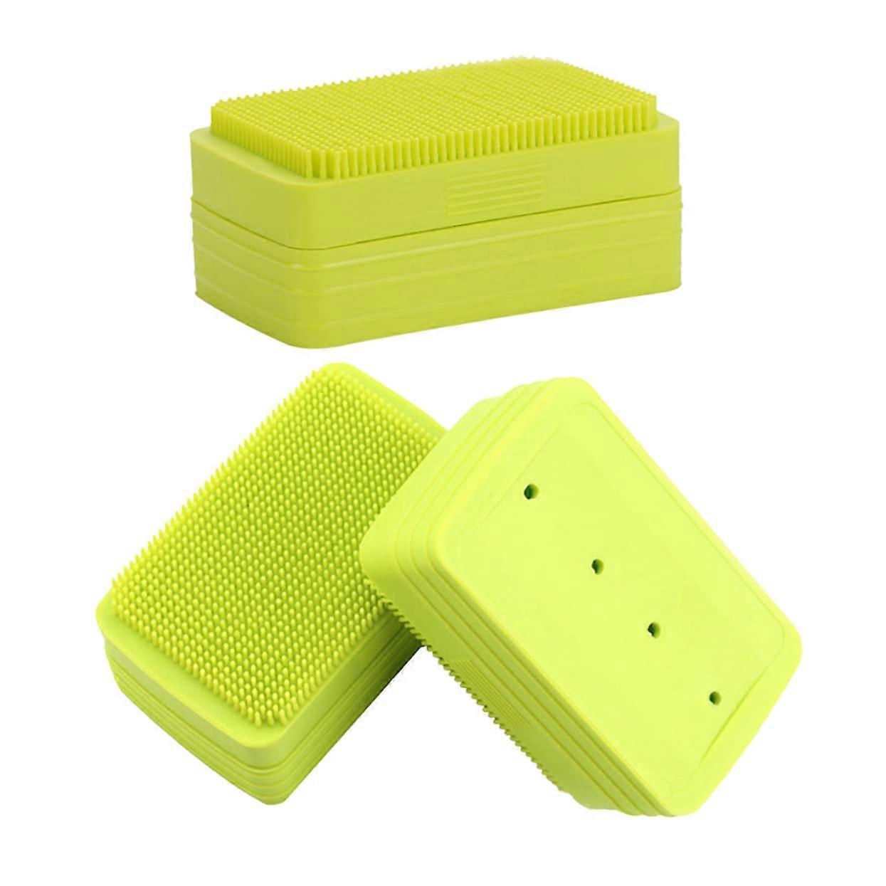 2Pack Silicone Bath Brush with Soap Case Lid, DoubleSided Exfoliating Shower Tool for Adults