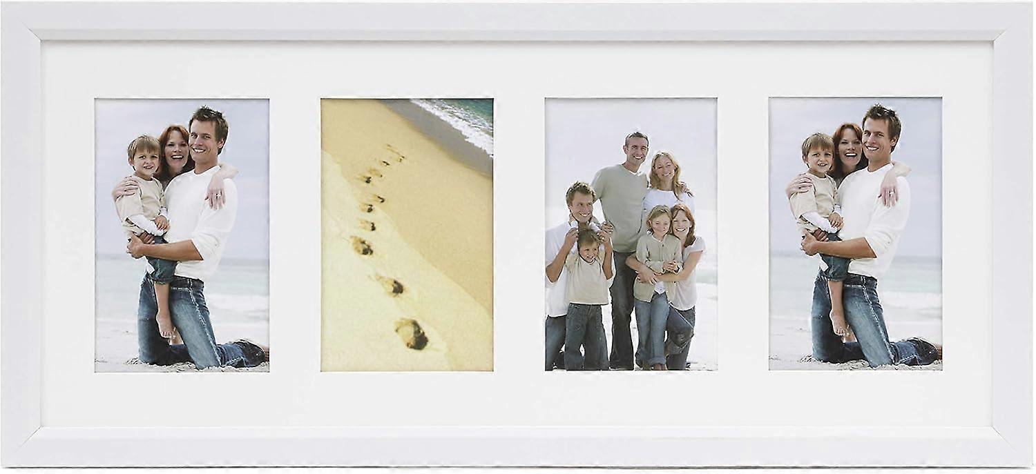 Multi-hole modern photo frame with cardstock, white