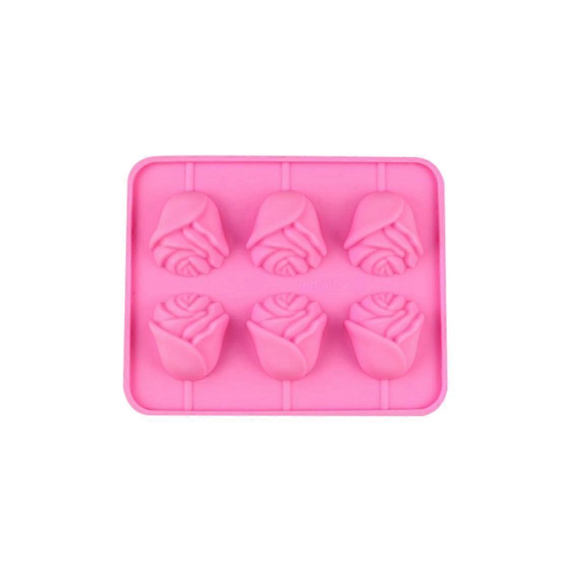 Silicone Lollipop Mold Rose Shape NonStick Easy Release Flower Cake Pop Candy Baking Tray