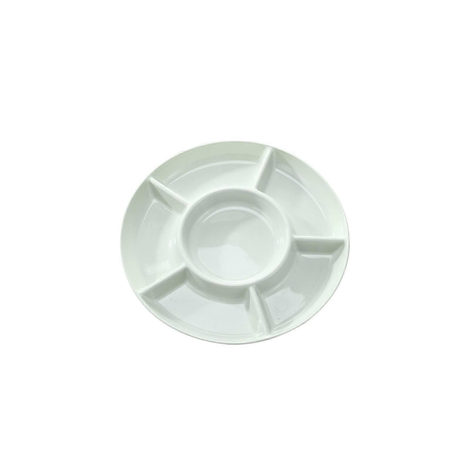 6Compartment Snack Serving Platter with NonSlip Base for Fruit Nuts Candy Pastry Party Green