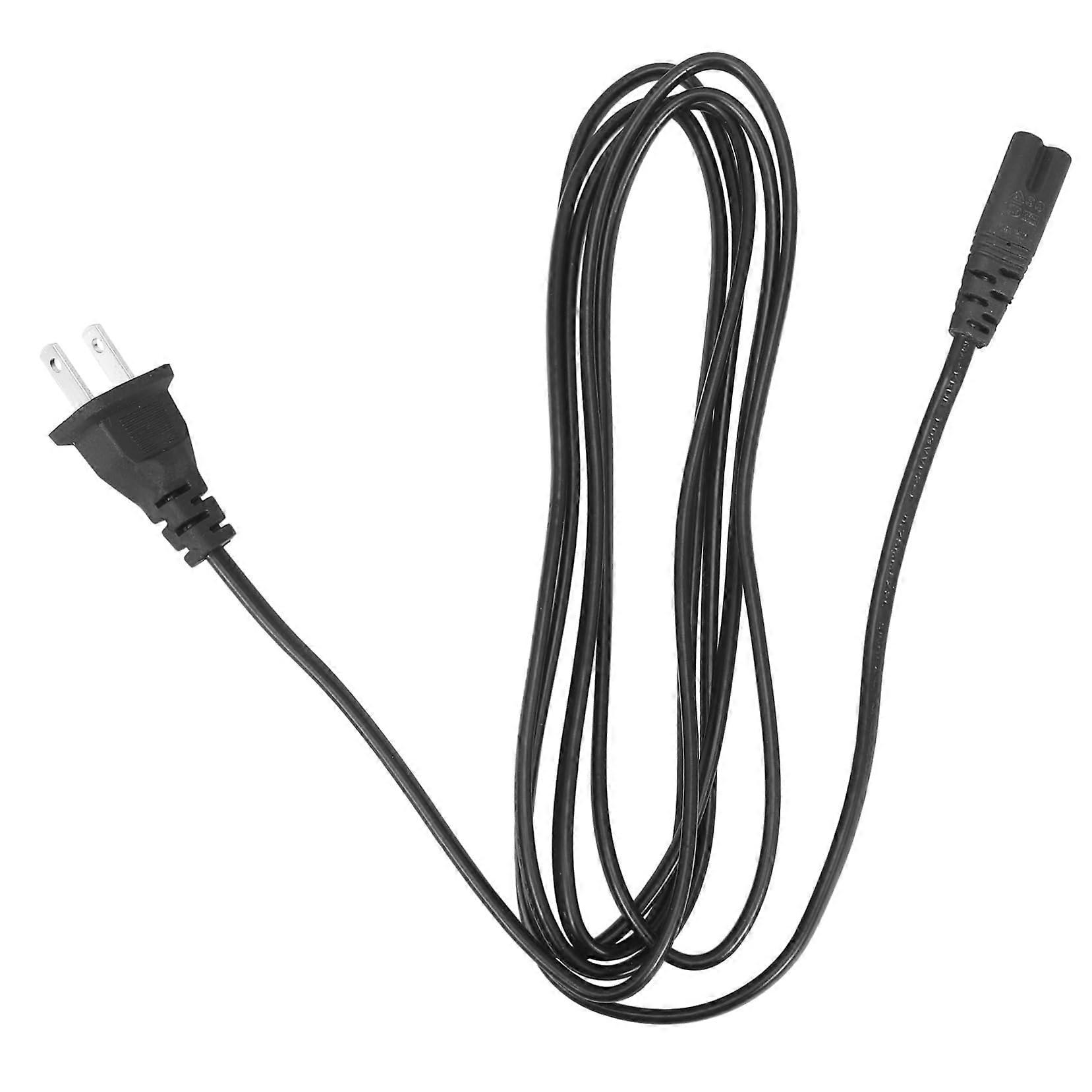 4pcs Universal 2 Prong Power Cord Replacement for TVs Computers Rice Cookers Black Durable Cable