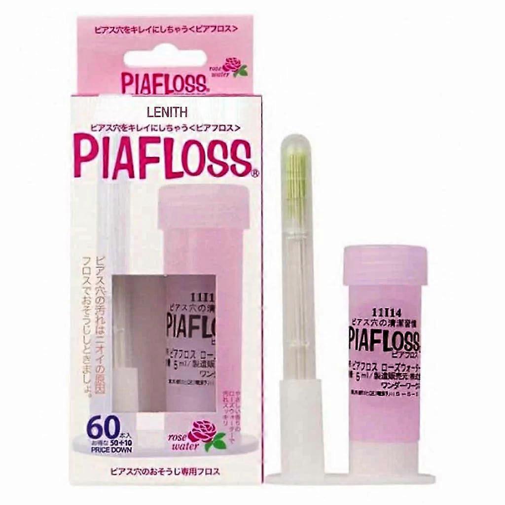 Piercing Aftercare Ear Piercing Cleaner with Gentle Thread Cleaning Tool Rose Pink