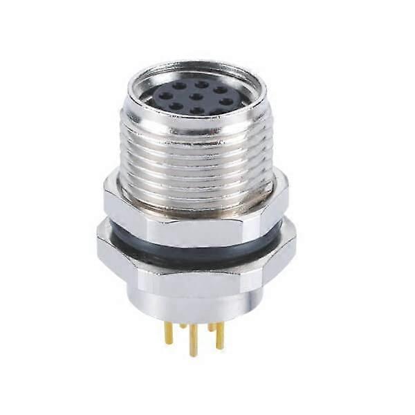 10pcs M8 Waterproof 8Pin Panel Mount Connector ACode PCB Front Mount Aviation Plug