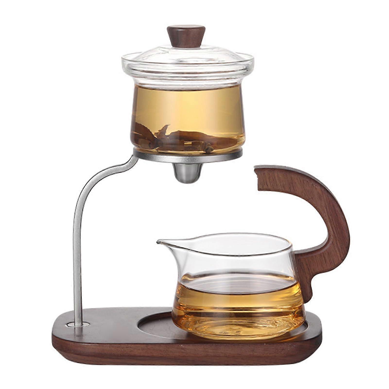 Glass Teapot with Infuser, Borosilicate Automatic Tea Maker, Magnetic Water Control, 350ml Cup